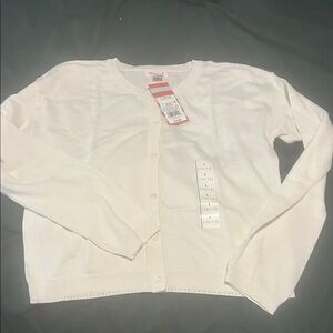 Cat & Jack Kids White Button-Up Cardigan